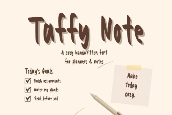 Taffy Note: A Cozy Handwritten Font for Makers